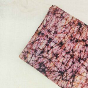 RED COFFEE COTTON HAND BATIK PRINT FABRIC 08
