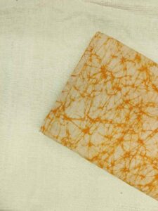 ORANGE COTTON HAND BATIK PRINT FABRIC 09