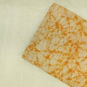 ORANGE COTTON HAND BATIK PRINT FABRIC 09