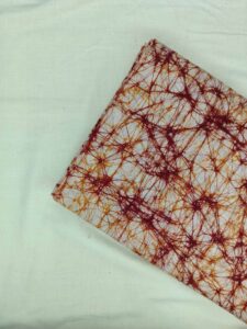 RED GOLD COTTON HAND BATIK PRINT FABRIC 11