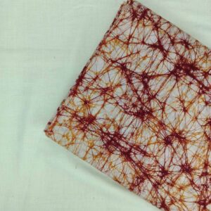 RED GOLD COTTON HAND BATIK PRINT FABRIC 11