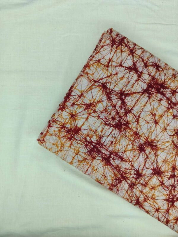 RED GOLD COTTON HAND BATIK PRINT FABRIC 11