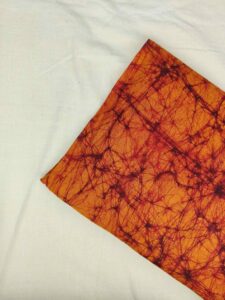 RED ORANGE COTTON HAND BATIK PRINT FABRIC 10