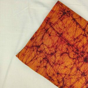 RED ORANGE COTTON HAND BATIK PRINT FABRIC 10