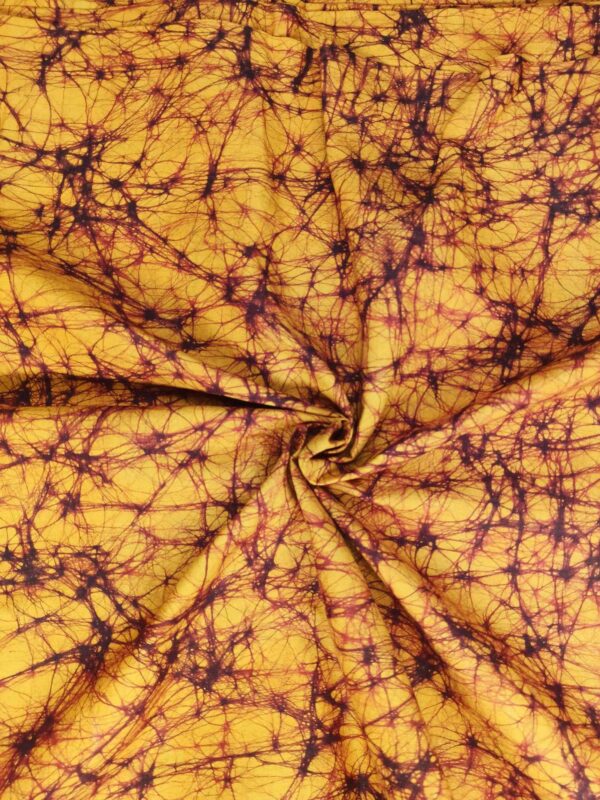 RED ORANGE COTTON HAND BATIK PRINT FABRIC 10 - Image 3