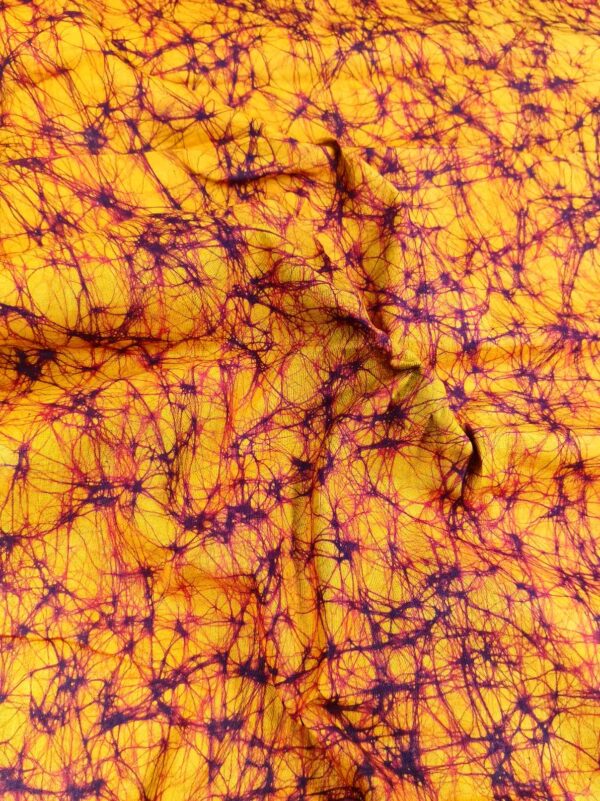 RED ORANGE COTTON HAND BATIK PRINT FABRIC 10 - Image 2