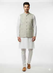 Khadi Modi Jackets Olive Grey Colour