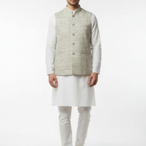 Khadi Nehru Jackets Olive Grey Colour