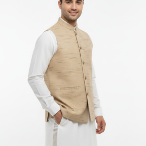 Khadi Nehru Jackets Gold Brown Colour