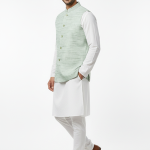 Khadi Nehru Jackets Lite Green Colour