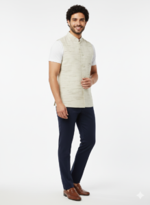 Khadi Nehru Jackets Lite Biskit Colour