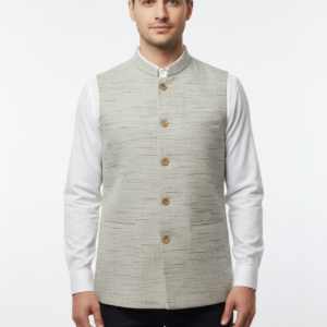 Khadi Nehru Jackets Grey Colour