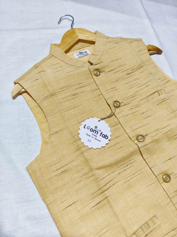 Khadi Nehru Jackets Gold Brown Colour - Image 3