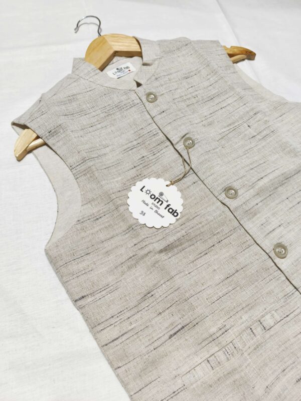 Khadi Nehru Jackets Grey Colour - Image 3