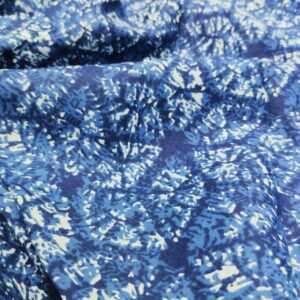 Indigo Block Print Cotton Cracked Design Fabric