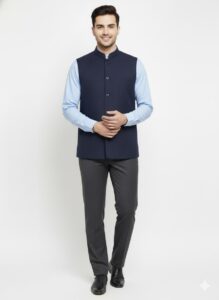 Woolen Nehru Jackets Nevy Blue Colour
