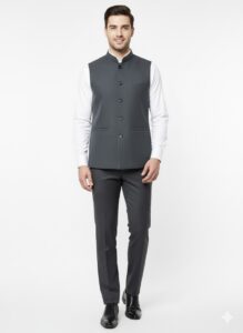 Woolen Nehru Jackets Grey Colour