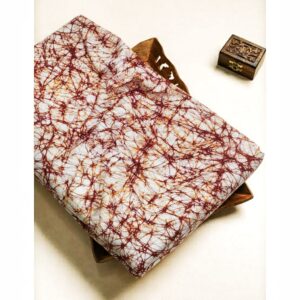 RED GOLD COTTON HAND BATIK PRINT FABRIC 11