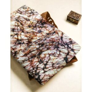 RED COFFEE COTTON HAND BATIK PRINT FABRIC 08