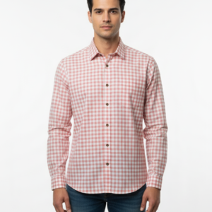 Lite Pink Check Handloom Cotton full Sleeve Shirt