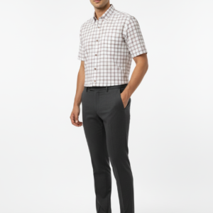 White Check Handloom Cotton Half Sleeve Shirt