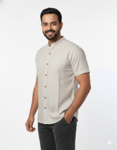 Grey Vireo Pakhi Handloom Cotton Half Sleeve Shirt