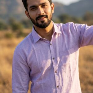 Purple Lily Handloom Cotton Full Sleeve Shirt