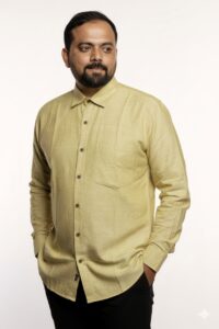 Mustard Gold Handloom Cotton Full Sleeve Shirt