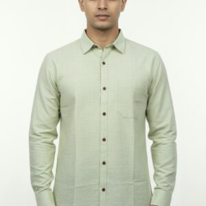 Pista Nut Green Handloom Cotton Full Sleeve Shirt