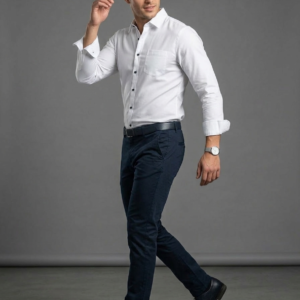 White Handloom Cotton Full Sleeve Shirt