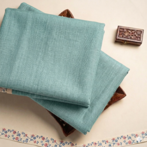 Handspun & Handwoven Cotton Sea Green Colour Fabric