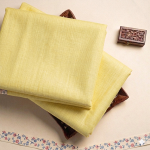Handspun & Handwoven Cotton Lemon Yellow Colour Fabric